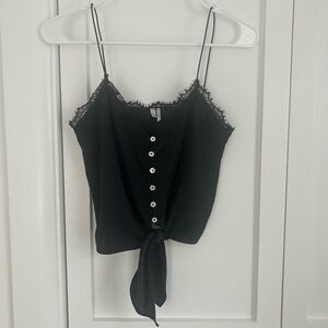 Sexy Black Lace & Bottons Cami
